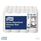 Tork Extra Saugfähige Küchenrolle Weiß | 24 Rollen | 120269
